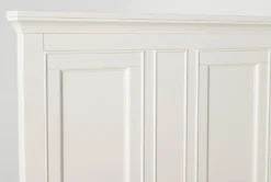 Presby White Queen Panel Bed With Storage -Furniture Store 254250 white wood bed detail 06