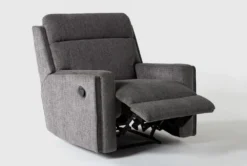 Hewitt Grey Manual Recliner -Furniture Store 254372 grey fabric recliner recline 07