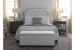 Sophia II California King Upholstered Panel Bed -Furniture Store 255538 beige fabric bed room 36