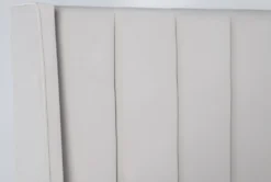 Topanga Grey Queen Velvet Upholstered Panel Bed -Furniture Store 255617 grey fabric bed detail 45