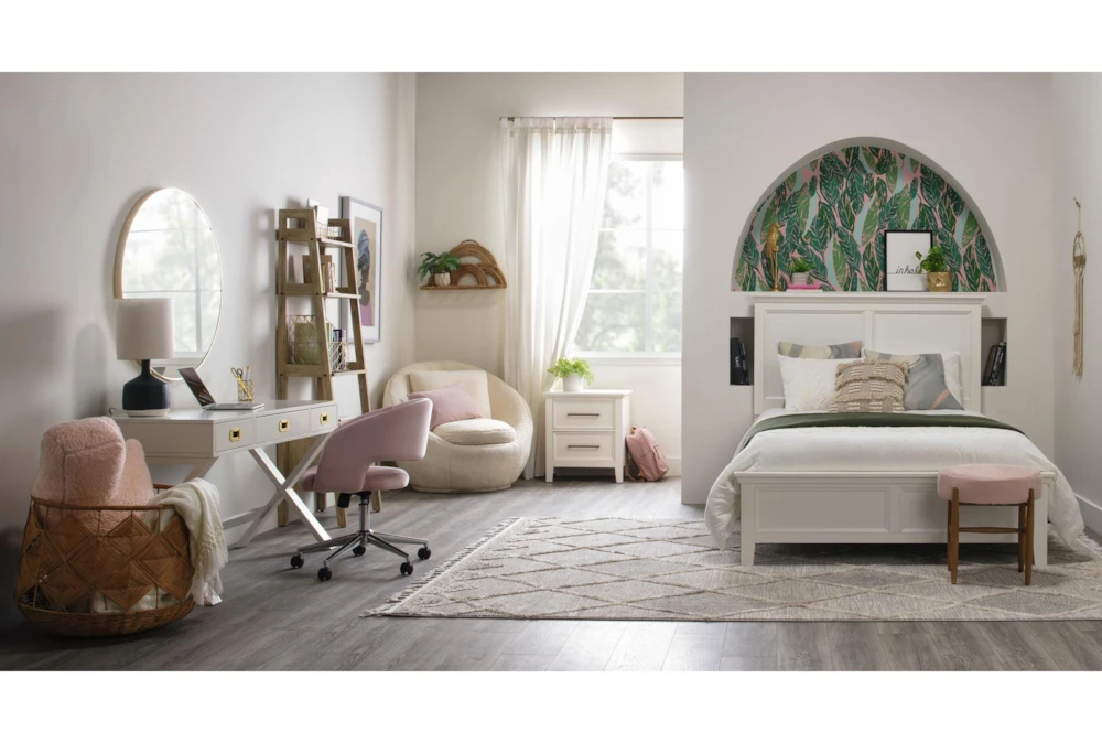 Phoebe Blush Velvet Rolling Office Chair 11 Phoebe Blush Velvet Rolling Office Chair - Image 9