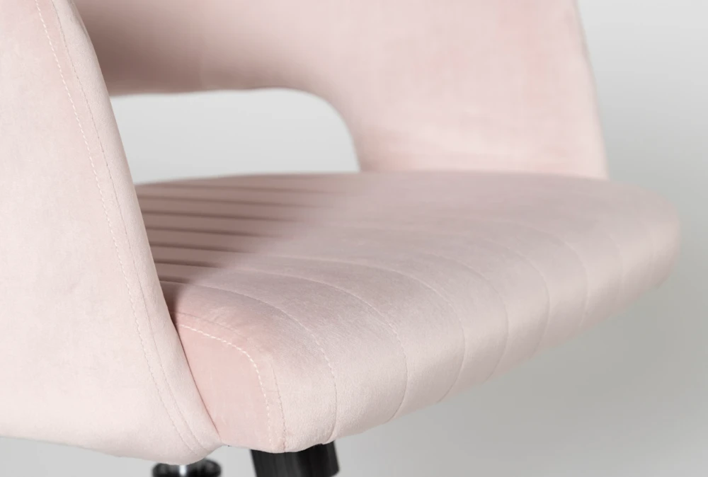 Phoebe Blush Velvet Rolling Office Chair 5 Phoebe Blush Velvet Rolling Office Chair - Image 3