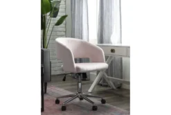 Phoebe Blush Velvet Rolling Office Chair 18 Phoebe Blush Velvet Rolling Office Chair -Furniture Store 256361 pink multi media office chair room 36