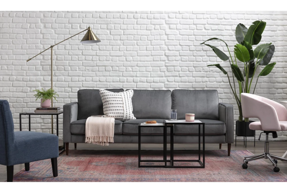 Phoebe Blush Velvet Rolling Office Chair 8 Phoebe Blush Velvet Rolling Office Chair - Image 6