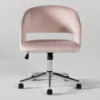 Phoebe Blush Velvet Rolling Office Chair 1 Phoebe Blush Velvet Rolling Office Chair -Furniture Store 256361 pink multi media office chair signature 01