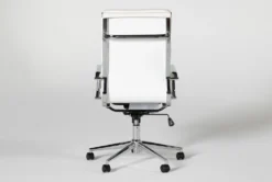 Moby White Faux Leather High Back Rolling Office Chair -Furniture Store 256363 white multi media office chair detail 03