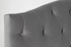 Bella California King Velvet Upholstered Headboard -Furniture Store 257072 grey fabric bed component detail 44
