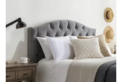 Bella California King Velvet Upholstered Headboard -Furniture Store 257072 grey fabric headboard room 46