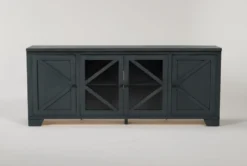 Sinclair Blue Lagoon 78" TV Stand With Glass Doors