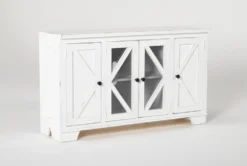 Sinclair II White 54" TV Stand With Glass Doors 10 Sinclair II White 54" TV Stand With Glass Doors -Furniture Store 258162 white wood media console side 18