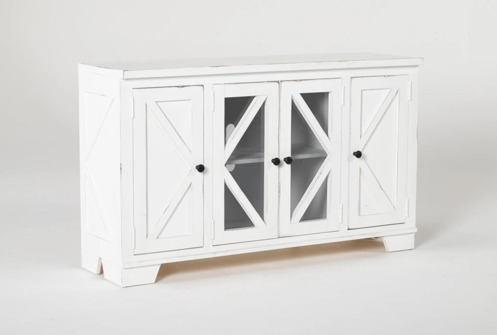 Sinclair II White 54" TV Stand With Glass Doors 5 Sinclair II White 54" TV Stand With Glass Doors - Image 3