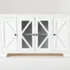 Sinclair II White 54" TV Stand With Glass Doors -Furniture Store 258162 white wood media console signature 01