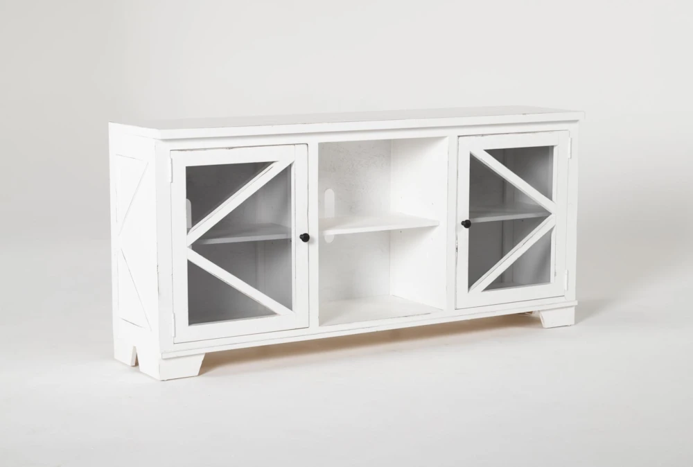 Sinclair II White 68" TV Stand With Glass Doors 5 Sinclair II White 68" TV Stand With Glass Doors - Image 3