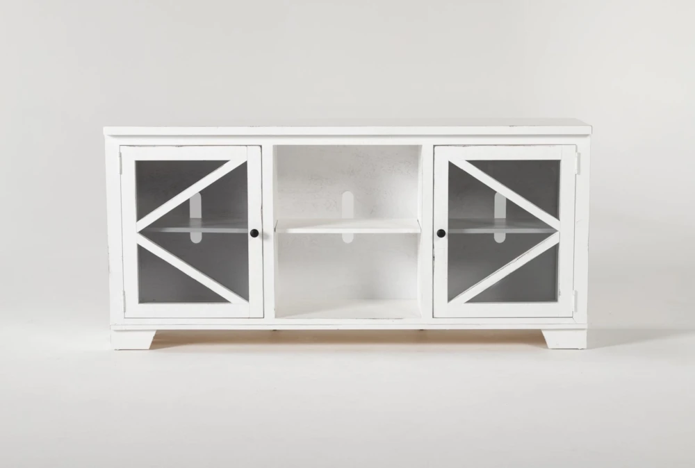 Sinclair II White 68" TV Stand With Glass Doors 3 Sinclair II White 68" TV Stand With Glass Doors