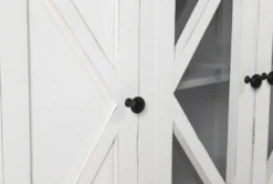 Sinclair II White 116" 4 Piece Entertainment Center With Glass Doors -Furniture Store 258168 white wood media wallentertainment center detail 45