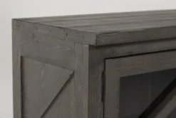 Sinclair II Grey 68" TV Stand With Glass Doors -Furniture Store 258742 grey wood media console detail 44