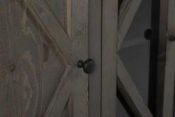 Sinclair II Grey 118" 3 Piece Entertainment Center With Glass Doors -Furniture Store 260050 grey wood media wallentertainment center detail 44