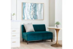 Holden IV 51" Velvet Settee -Furniture Store 260504 blue fabric settee room 61