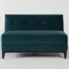 Holden IV 51" Velvet Settee -Furniture Store 260504 blue fabric settee signature 01