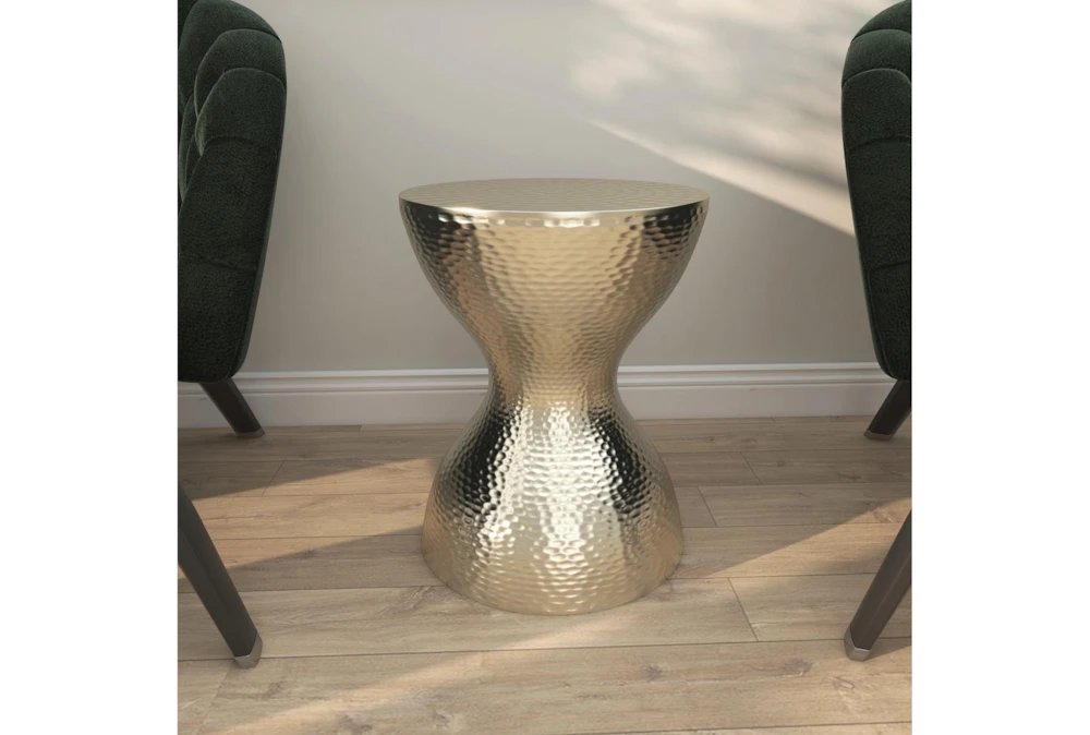 Silver 18" Metal Accent Table 12 Silver 18" Metal Accent Table - Image 10