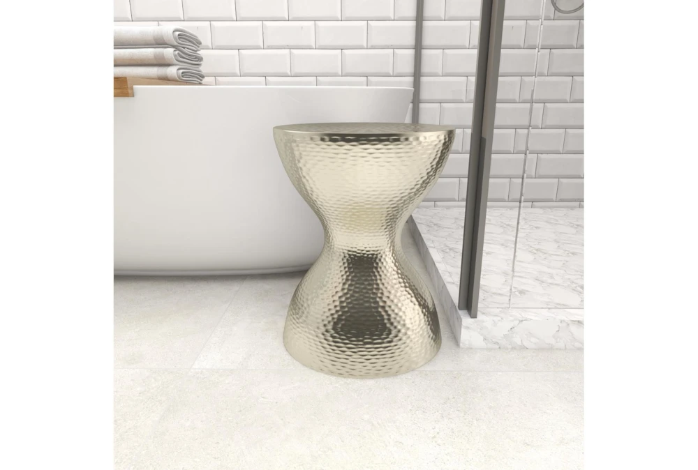 Silver 18" Metal Accent Table 14 Silver 18" Metal Accent Table - Image 12