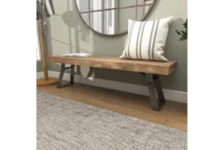 63" Industrial Metal And Wood Bench -Furniture Store 262744 brown wood dining bench room 87