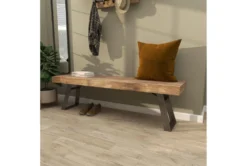 63" Industrial Metal And Wood Bench -Furniture Store 262744 brown wood dining bench room 90