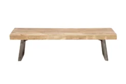 63" Industrial Metal And Wood Bench