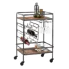 Rolling Industrial Bar Cart -Furniture Store 262760 wood signature 01