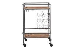 Rolling Industrial Bar Cart -Furniture Store 262760 brown wood bar cart back 82