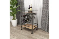 Rolling Industrial Bar Cart -Furniture Store 262760 brown wood bar cart room 87