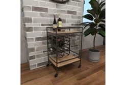 Rolling Industrial Bar Cart -Furniture Store 262760 brown wood bar cart room 89