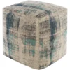 Pouf-Blue Grey Jacquard