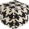 Pouf-Black Cream Houndstooth Small -Furniture Store 262896 fiber signature 01
