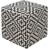 Pouf-Black White Geometric