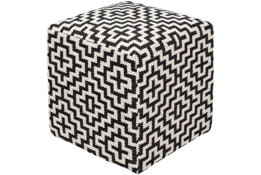 Pouf-Black White Geometric 3 Pouf-Black White Geometric