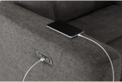 Halo II Grey Power Recliner With Power Headrest & USB 17 Halo II Grey Power Recliner With Power Headrest & USB -Furniture Store 264439 grey fabric recliner detail 45