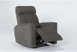 Halo II Grey Power Recliner With Power Headrest & USB 13 Halo II Grey Power Recliner With Power Headrest & USB -Furniture Store 264439 grey fabric recliner side 19