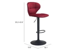 Era Red 24" Bar Chair -Furniture Store 266367 red fabric bar stool detail 57
