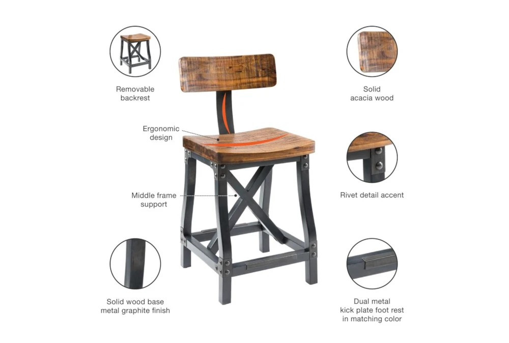 Benjamin 26" Counter Stool 5 Benjamin 26" Counter Stool - Image 3