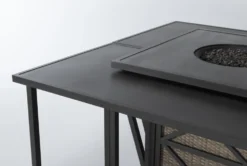 Capri 72" Outdoor Firepit Bar Table With Two Bar Tables -Furniture Store 267631 grey wicker bistropub table detail 44