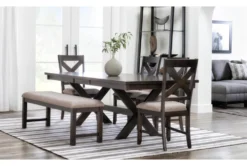 Pollie 60" Dining Bench -Furniture Store 267678 brown fabric dining bench room 85