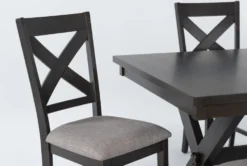 Pollie 72-90" Extension Dining With Side Chair Set For 6 -Furniture Store 267681 black fabric dining set detail 44