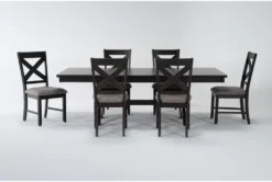 Pollie 72-90" Extension Dining With Side Chair Set For 6