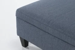 Perch II 40" Fabric Large Square Storage Ottoman -Furniture Store 268464 blue fabric ottoman detail 45
