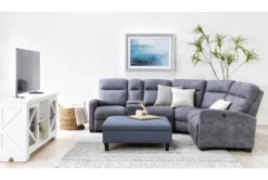 Perch II 40" Fabric Large Square Storage Ottoman -Furniture Store 268464 blue fabric ottoman room 64