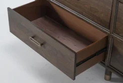 Brighton 6 Drawer Dresser/Mirror By Nate Berkus + Jeremiah Brent -Furniture Store 269657 brown wood dresser and mirror set detail 44