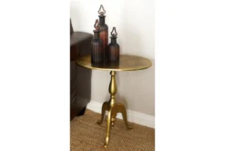 Round Gold Pedestal Accent Table -Furniture Store 269921 gold metal accent table room 85