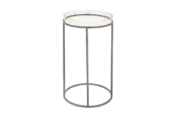 16" Metal And Acrylic Tray Accent Table