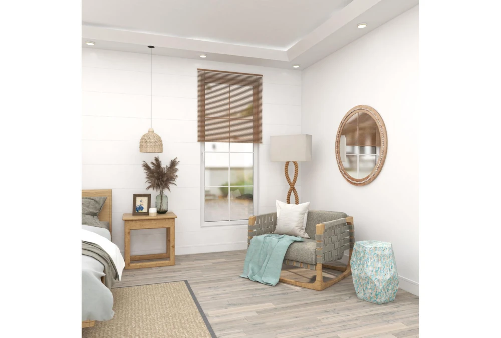 16" Shell Pentagon Faceted Multi-Color Drum Accent Table - Image 6